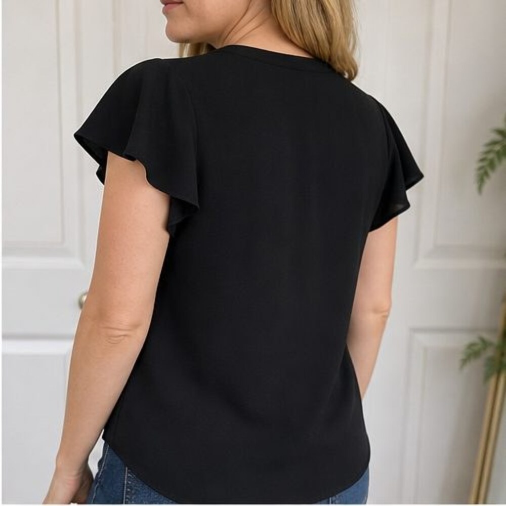 Black Ruffle Blouse - Picture 3 of 6
